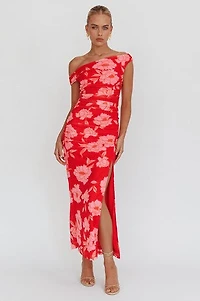 Off The Shoulder Floral Maxi Dress