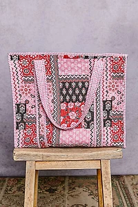 Pink Quilted Bohemian Tote Bag