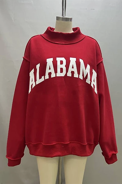 Red Alabama & AL Reversible Mockneck