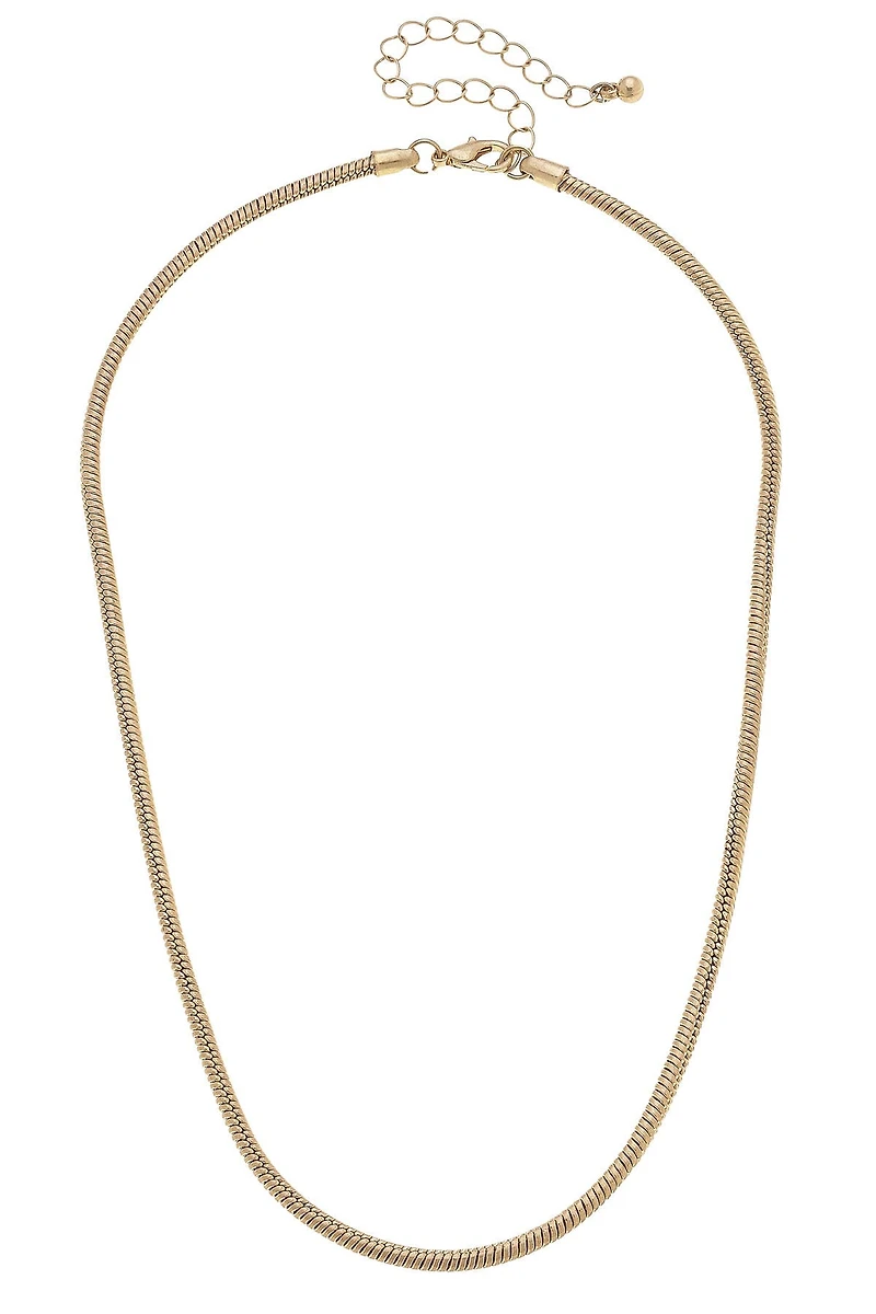 Brooklyn Cord Charm Necklace Base in Shiny Gold