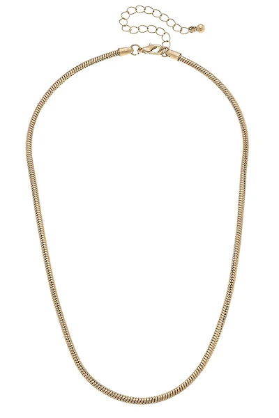 Brooklyn Cord Charm Necklace Base in Shiny Gold