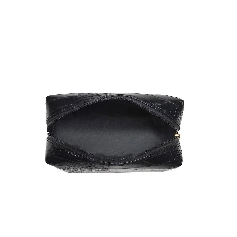 Black Croc Cosmetic Pouch