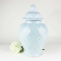 Light Blue Textured Ginger Jar - Extra Large
