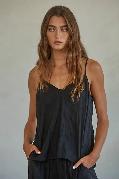 Black Simple Spaghetti Strap Top