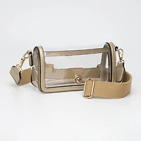 Gold Clear Rectangle Crossbody Bag