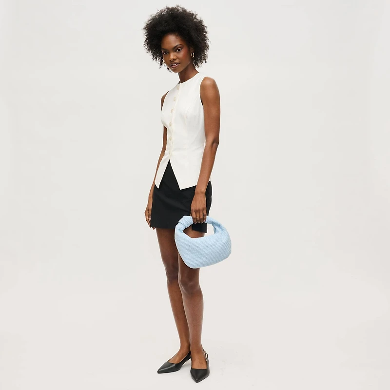 Blue Tracy Clutch Tweed