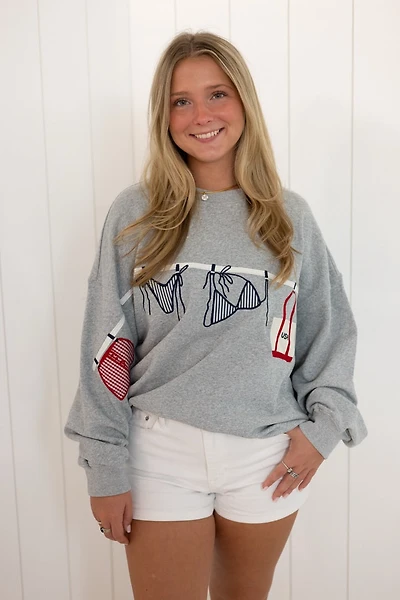 Gray Summer Clothespin Sweatshirt