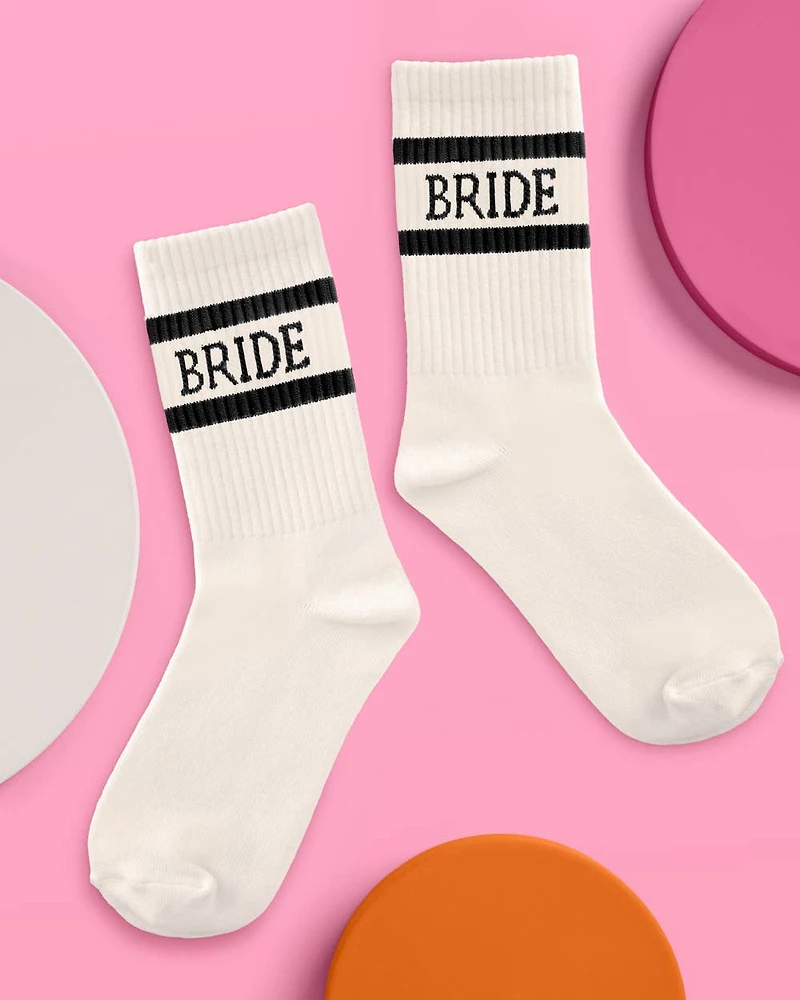 Black Detail Bride Socks