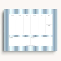 Blue Stripes Weekly Planner Notepad