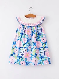 “I Love MAMA”Embroidery Smocking Baby Girls Dress