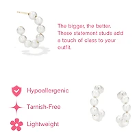 Chunky Modern Pearl Hoops