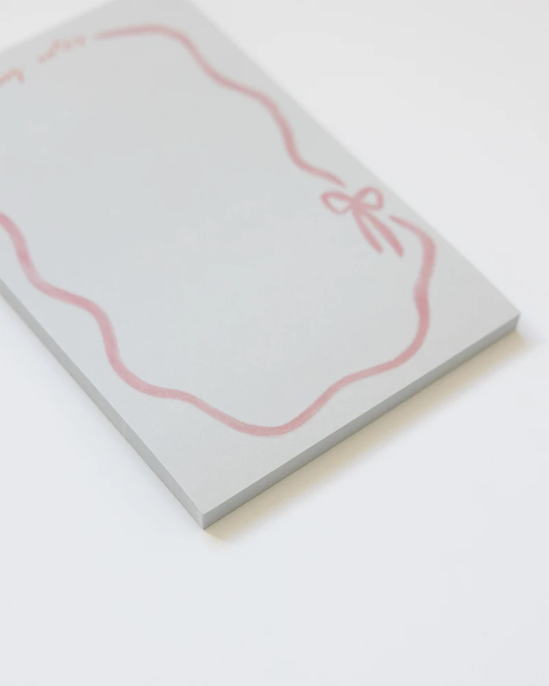 Pink Ribbon Bow Notepad