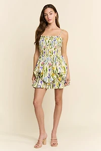 Floral Print Pattern Layered Dress