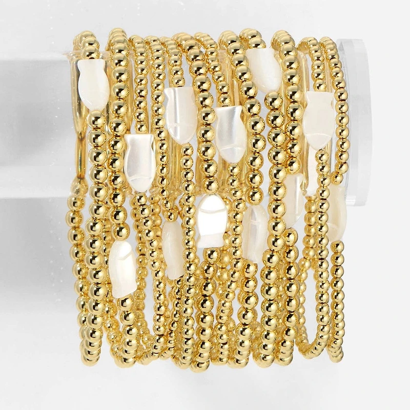 Stretch Bracelets with Fish-Shaped Shell