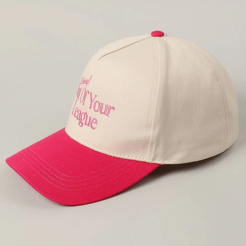 Red Sorry Out Of Your League Embroidery Baseball Cap