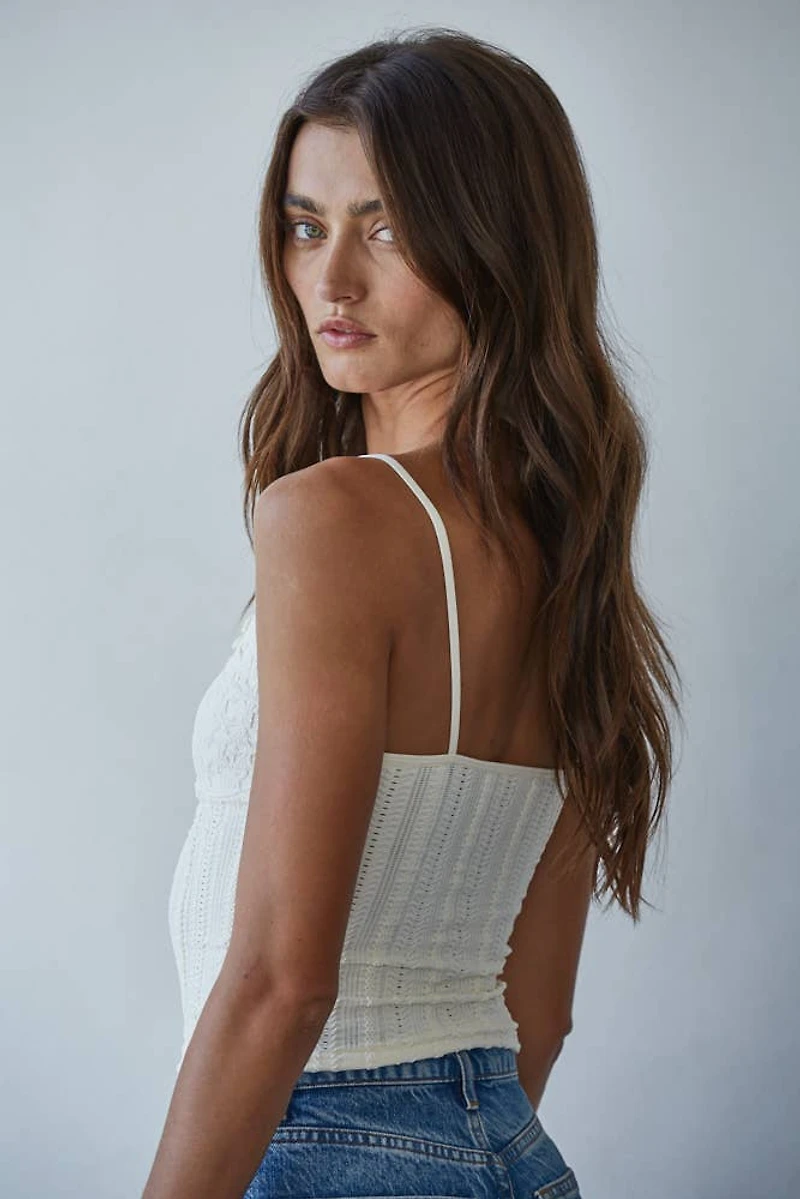 Cream Jacquard Pattern Top