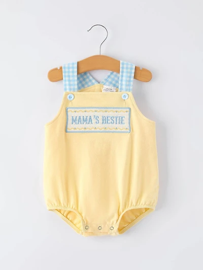 "MAMA'S BESTIE " Embroidered Baby Romper