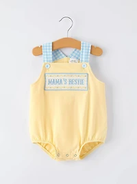 "MAMA'S BESTIE " Embroidered Baby Romper