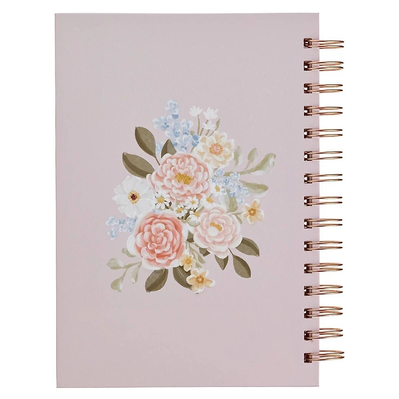 Journal Wirebound Pink Floral Strength & Dignity Prov. 31:25