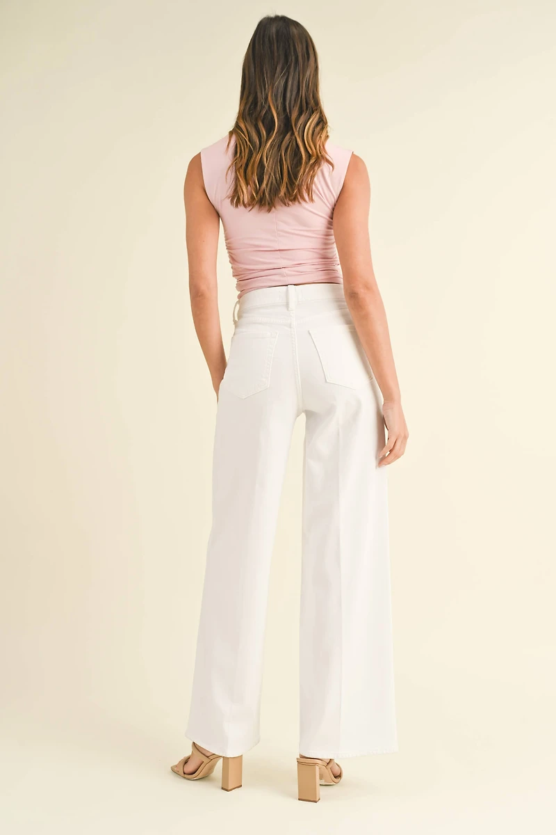 White Palazzo Wide Leg Jeans