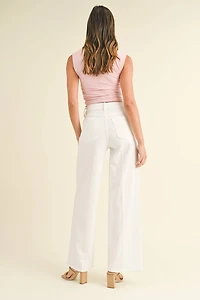 White Palazzo Wide Leg Jeans