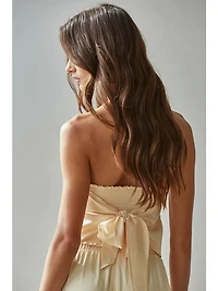 Yellow Satin Bandana Tube Top