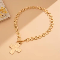 Notable Hammered Cross Necklace