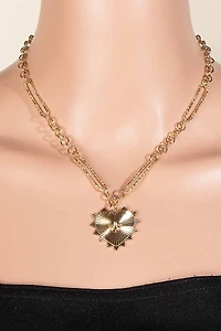 Intricate Bursting Heart Pendant Necklace
