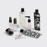 Refillable Ultimate Travel 11pc Set - Black & Ivory