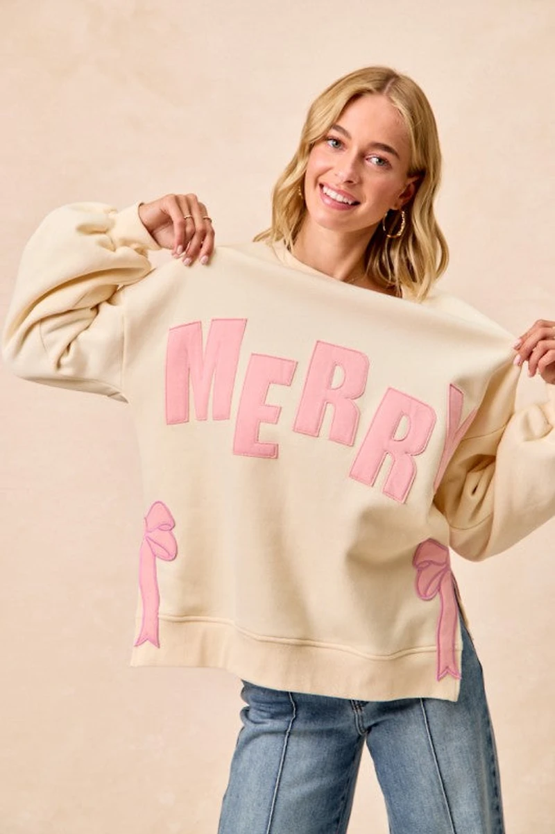 Pink Merry Christmas Sweatshirt