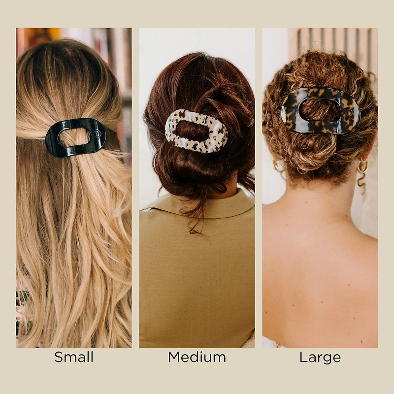 Round Flat Hair Clip | Large | Blonde Tortoise