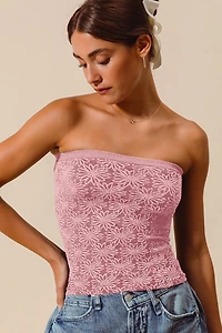 Pink Floral Seamless Tube Top
