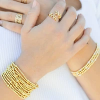 3mm Bead With 5mm Accent Stretch Bracelet