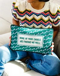 Emails Finding Me Needlepoint Pillow