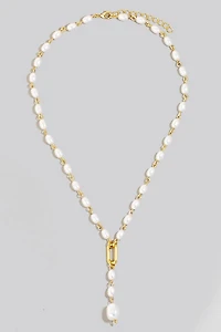 Pearl Beads Y Chain Necklace