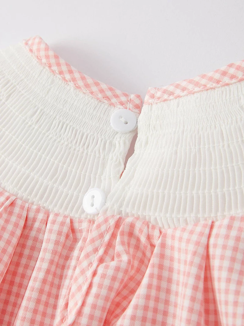Heart Bow Arrow Smocking Embroidery Girls