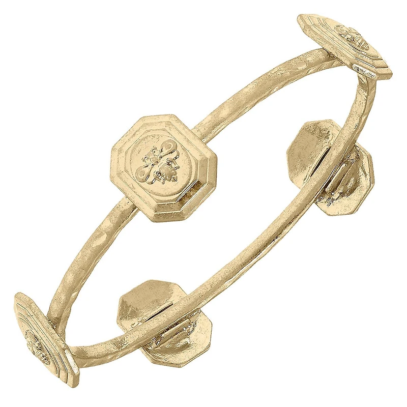 Queen Bee Bangle in Worn Gold