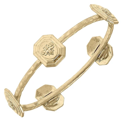 Queen Bee Bangle in Worn Gold