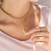 18K Gold Stainless Steel Charm Holder Necklace