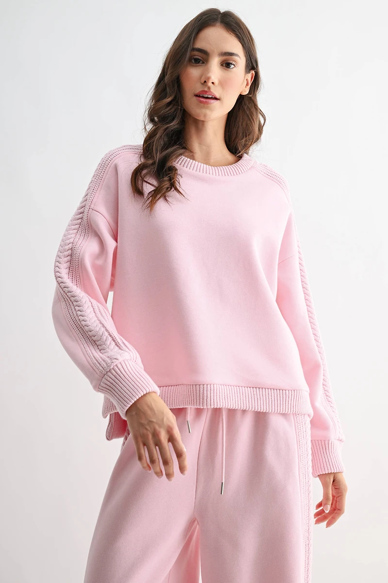 Pink Knit Oversized Set