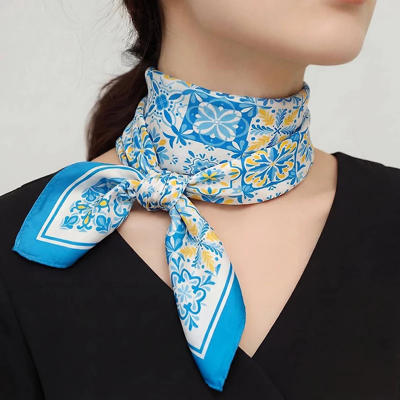 Blue Mosaic Bandana Scarf