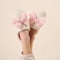 Fuzzy Slippers-Betty Bow Blush