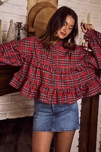 Checkered Plaid Longsleeve Top