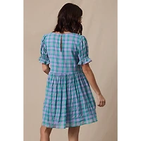 Purple Flannel Mini Dress