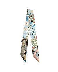 Blue Floral Patterned Scarf