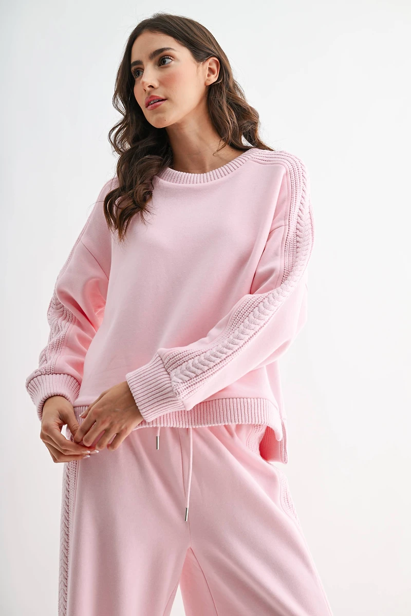 Pink Knit Oversized Set