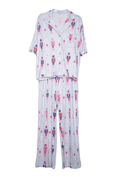 Blue Nutcrackers Christmas Light Lounge Pants Set