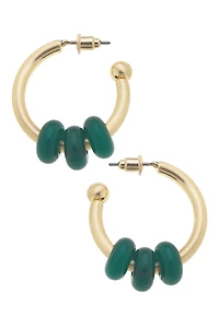 Olivia Gemstone Hoop Earrings