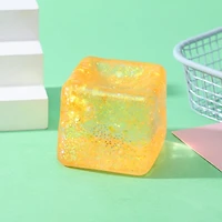 Orange/Yellow Glitter Cube Squishy