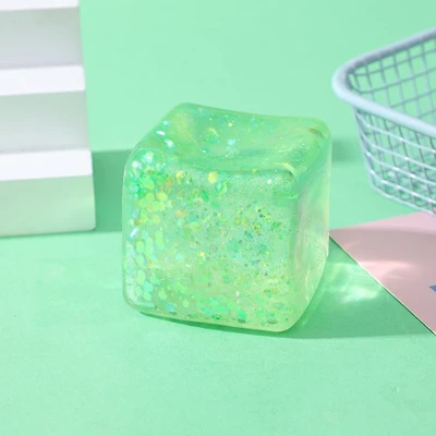 Mint Glitter Cube Squishy